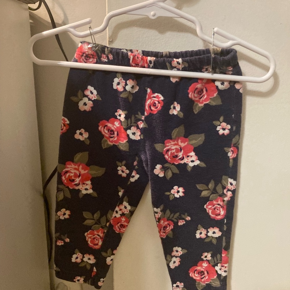 Carter's Black and Pink Floral Leggings
